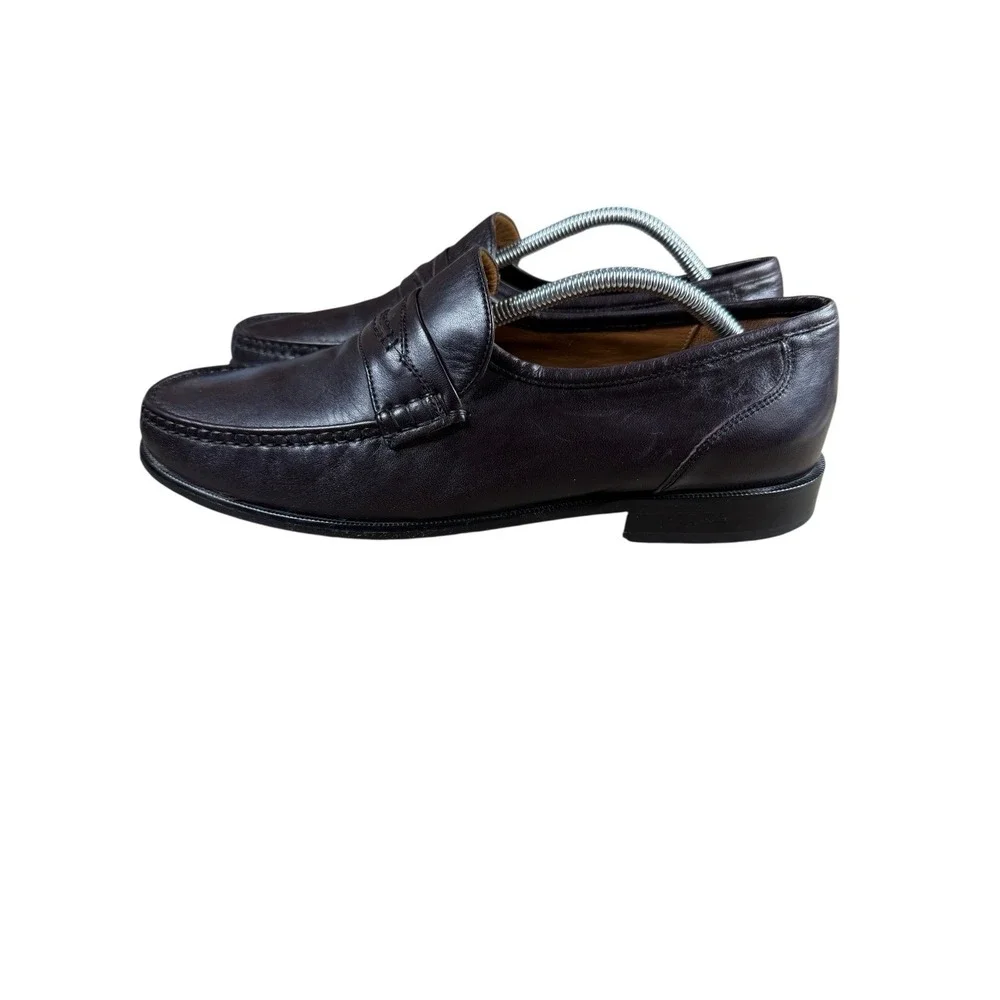 Sioux Como Loafer Dress Shoe Men's Sz 10  Burgundy Napa Lamb‎ Leather Moccasin
